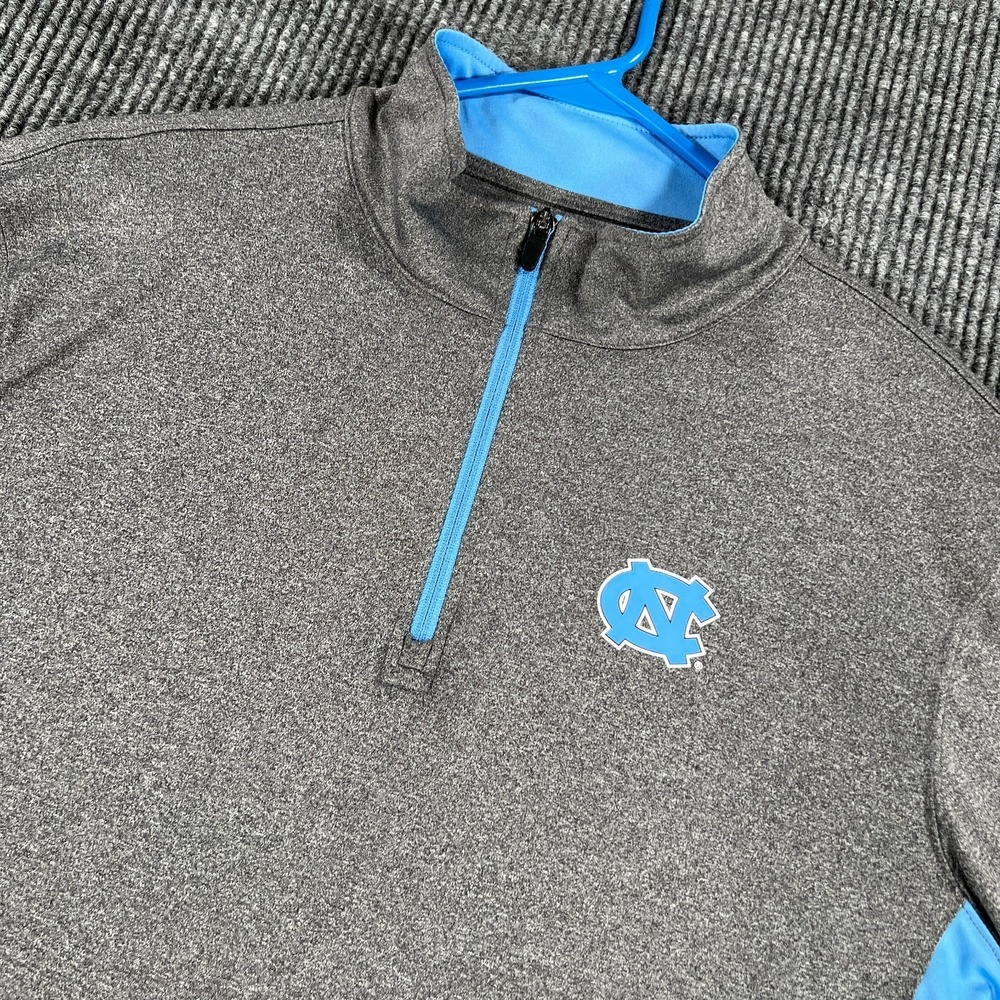 North Carolina Tar Heels Pullover Shirt Mens Medium Gray Long Sleeve 1/4 Zip